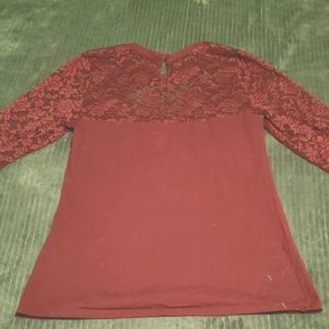 Torrid lace cut out high back blouse